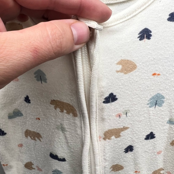 Mori organic Bamboo Cotton blend sleeper -gender neutral size 3/6mo cream - Picture 5 of 9